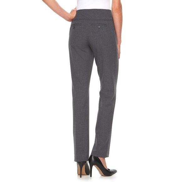 Elle Women's Charcoal Bootcut Dress Pants Size 10 - Picture 2 of 7